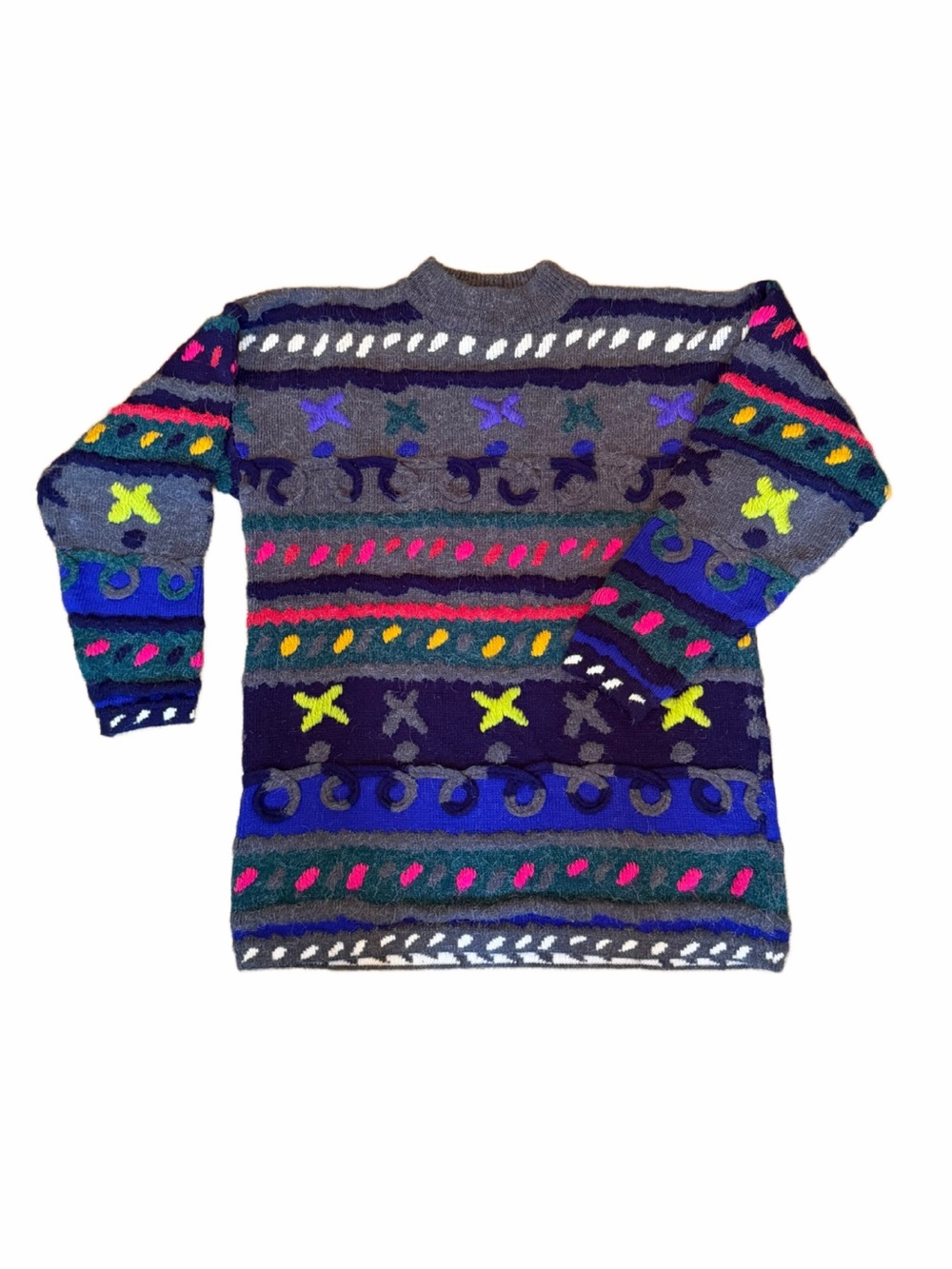 Kitty Hawk Vivian Wang Knit Sweater Vintage 80s 3D Texture Abstract Knit Size 8